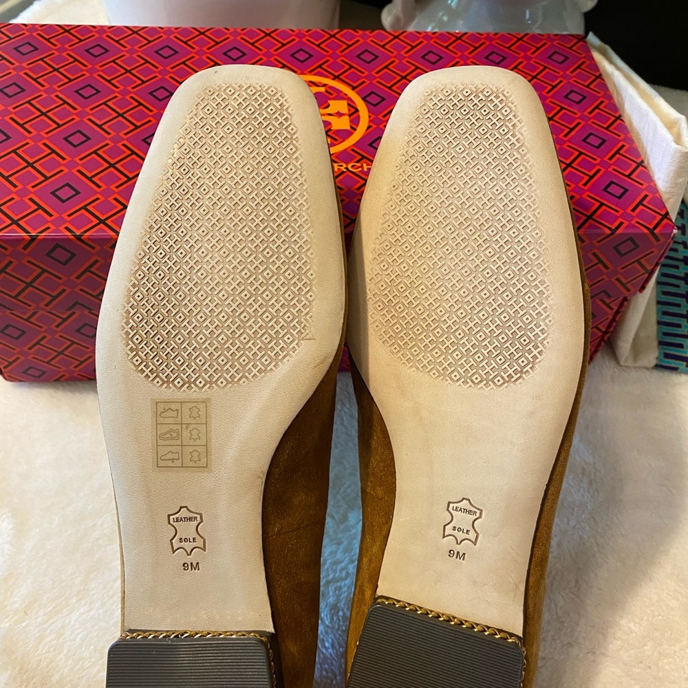 Tory Burch Ruby Square-Toe Suede Loafers - Picture 7 of 8